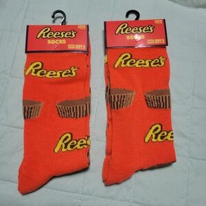 2 pair Reese’s Hershey Novelty crew socks
